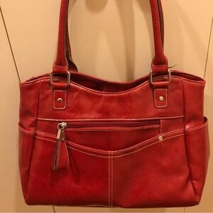 Rosetti Red Glazed Leather Handbag